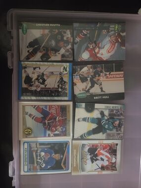 NHL Hockey Trading Cards Assortment - Black, White, Red, Blue, Green